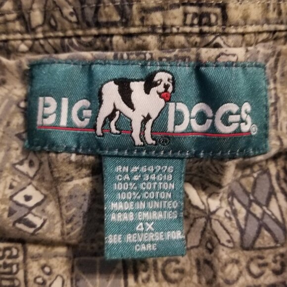 Tropical patterned Big Dogs 4X men's cotton short sleeve shirt - Picture 7 of 7